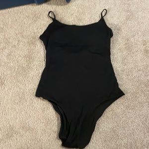 Black ribbed Aerie one piece bathing suit